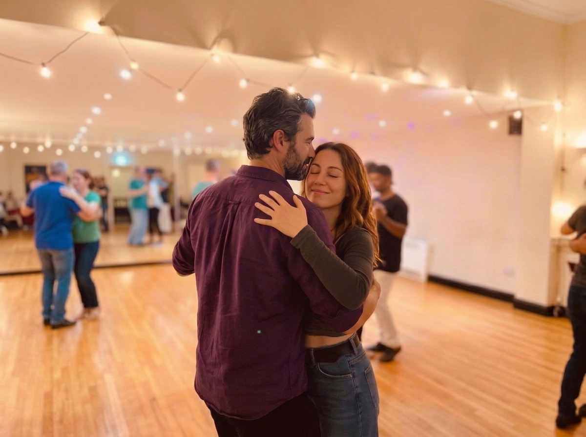 People enjoying a Forró dance class